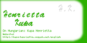 henrietta kupa business card